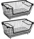 Stackable Metal Storage Basket with Handles