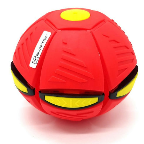 Flat Ball Frisbee UFO Flying Disc & Throwing Ball - Red/Spaceship Crimson