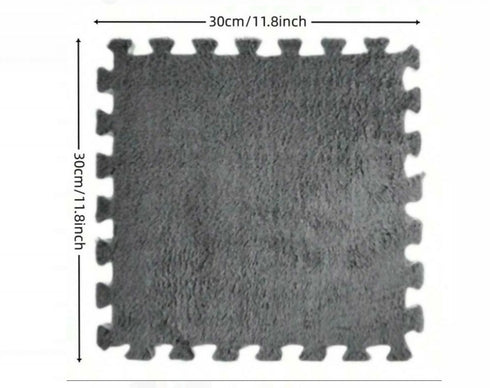 10 Pieces Fluffy Puzzle Foam Floor Mat