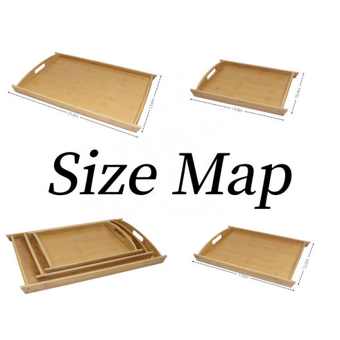 Tea Set Bamboo Serving Tray 3Pieces