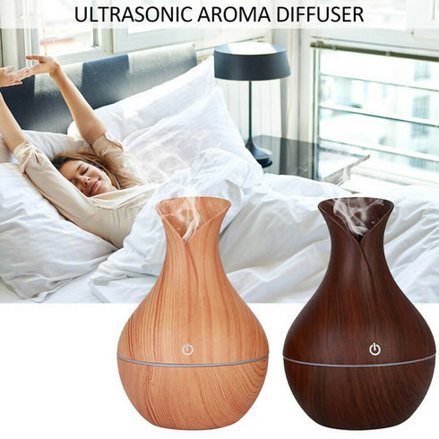 Ultrasonic Aroma Humidifier with Colour Changing LED - Brown