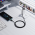 Mundo 1.2m 3A USB to Type-C Charging Data Cable with LED(Black)