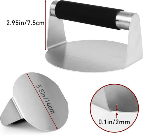 Round Burger Smasher with Silicone Handle