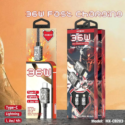 36W Fast Charging Cable MX-CB203 Type C To Lightning
