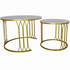 Nesting Coffee Table Set 2Piece Modern Center Tables for Home White - Gold - FU3019