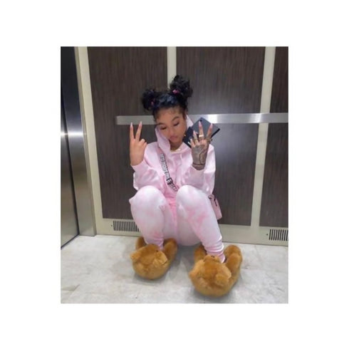 Women Winter Plush Teddy Bear Slippers