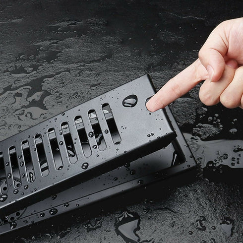 Black Linear Rectangular Floor Drain : 500x100mm