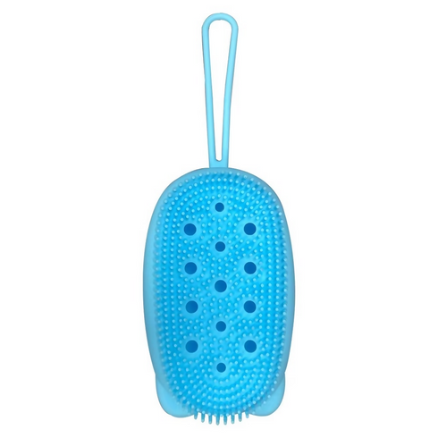 Double Sided Foaming Shower Sponge/Cleaning Body Massage Scrub Gloves For Kids-BLUE