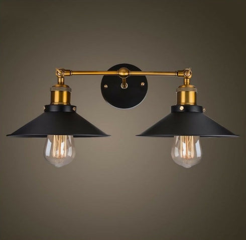 Modern Loft Industrial Metal Double Heads Rustic Sconce Wall Light