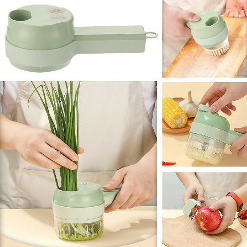 USB Rechargeable Electric Vegetable Cutter 4 In 1