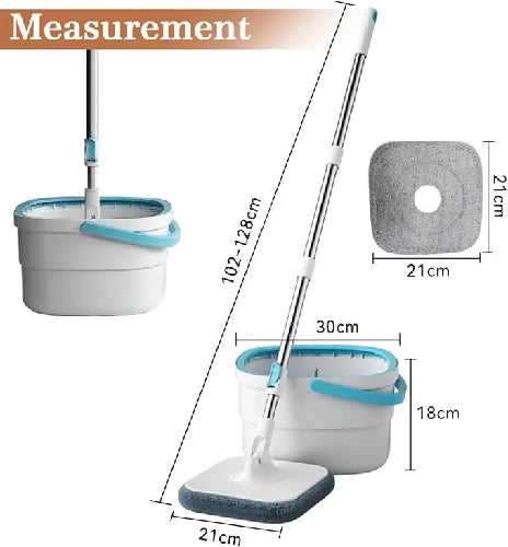 360° Rotation Mop and Bucket System Square Spinning Mops
