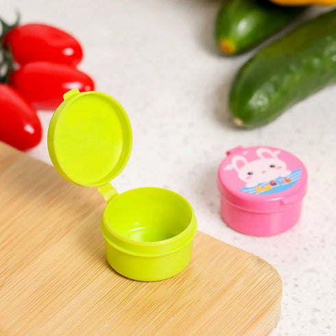 4Pcs Portable Mini Condiment Box for Kids Squeeze Bottle