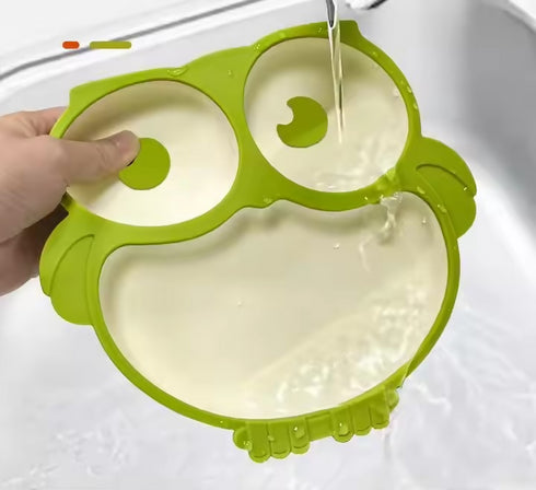 Owl-shaped Anti-slip Silicone Baby Tableware.