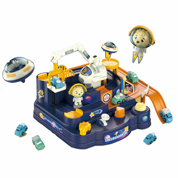 Space Adventure Race Track Set for Kids Inertia Toy