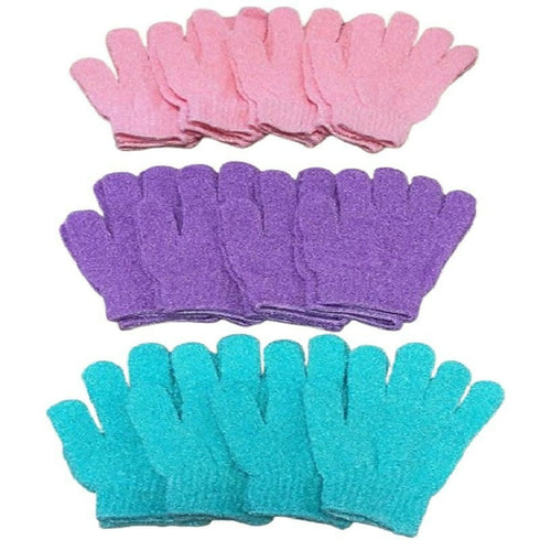 Bath Exfoliating Gloves, Assorted Colours, 12 Pairs Exfoliating Gloves, Assorted Colours, 12 Pairs