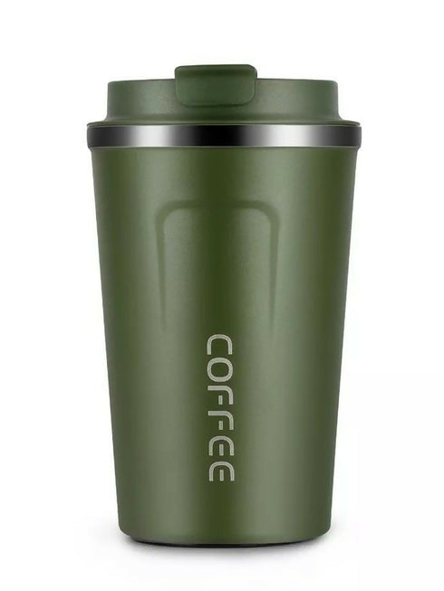 Insulated Stainless Steel Thermos Coffee Travel Mug - Green
