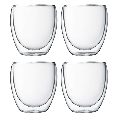 4-Pack Double Layer High Borosilicate Glass Cups - S
