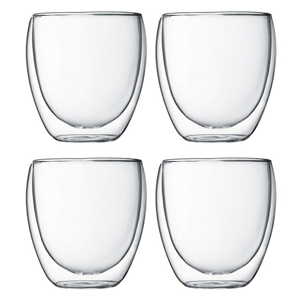 4-Pack Double Layer High Borosilicate Glass Cups - S