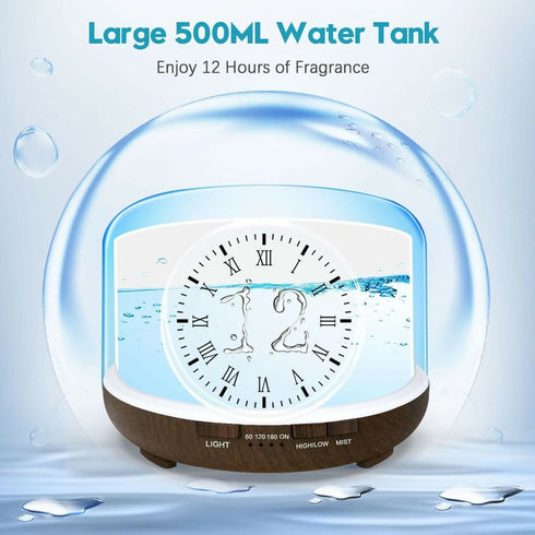500ml Aromatherapy Humidifier Diffuser with Remote & 7 RGB Lights & Timer