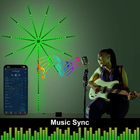 Fireworks LED Lights - Sync with Music, Remote Control, RGB Room Lights