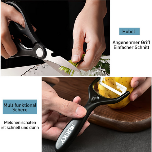 6-Piece Black Professional Kitchen Knife Set
