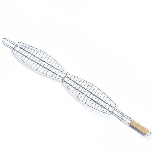 BBQ Fish Grill Net With Wooden Handle