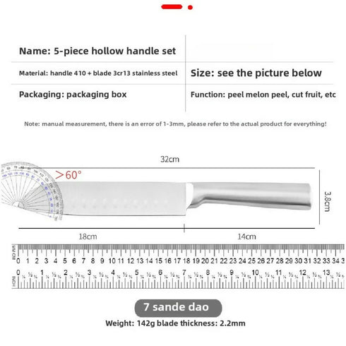 5 Piece Stainless Steel Kitchen Knifes