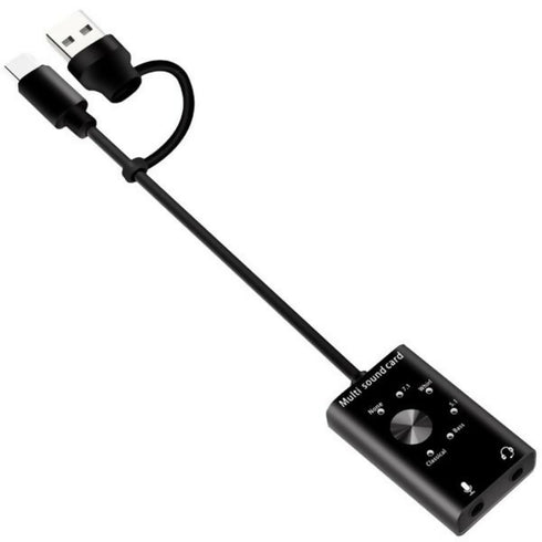 2 in 1 USB Type C Multi-Sound Card