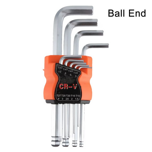9pcs Hex Key Wrench Set Allen L Double-End Screwdriver Ball Star