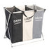 3 Compartment Laundry Hamper Collapsible Aluminium Basket
