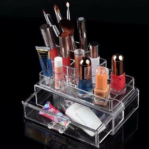 Transparent Cosmetic Organizer with 2 drawers
