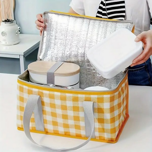 Large Capacity Outdoor Picnic Bag, Home Storage Cooler - yellow