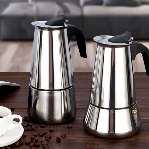 Espresso Maker Stainless Steel Espresso Pots Stove Top 6 Cup Italian Coffee Maker Percolator Moka Pot