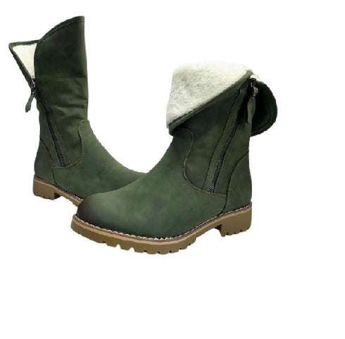 Women's Round Toe Footwear Faux Suede Stacked Heel Western Ankle Ladies Boots