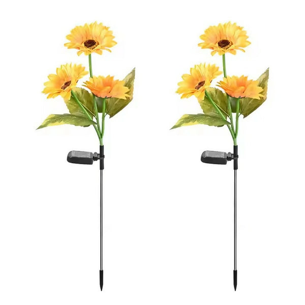 2 Pieces Solar Sunflower Lawn Light Garden Light