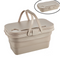 Collapsible Picnic Basket with Handles, Lid as Table - 3-in-1 Bucket - Brown