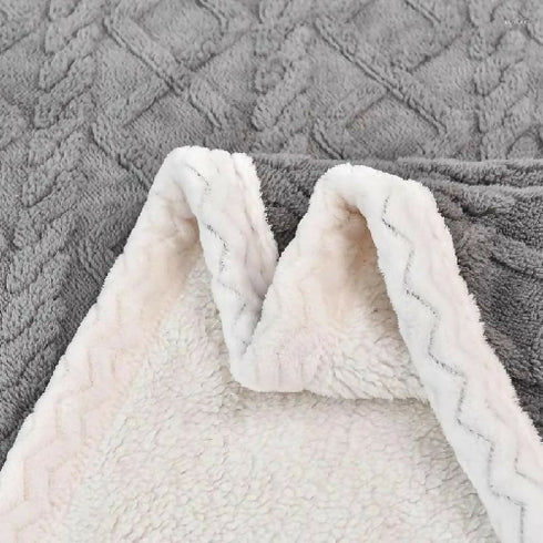 Thick Warm Soft Home Winter Blanket-Grey