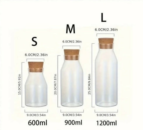 Glass Jar Bottle With Wood Cap