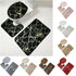 Gold pattern Marble 3 Piece Bathroom Mat set