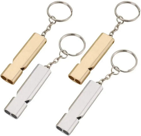 Double Pipe High Decibel Outdoor Camping Hiking Survival Whistle Pack Of 2