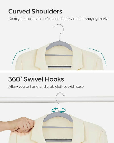 Heavy-Duty Velvet Non-Slip Hangers x30