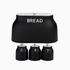 Bread Bin And 3 Piece Canisters - black