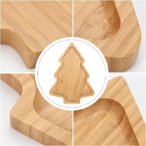 Xmas Shaped Fruit Bowl Dish Decoration Child Bamboo