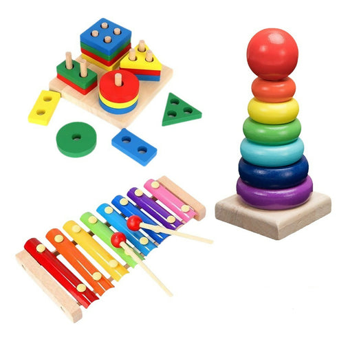 3-in-1 Kids Toy Set for Toddlers Building Blocks