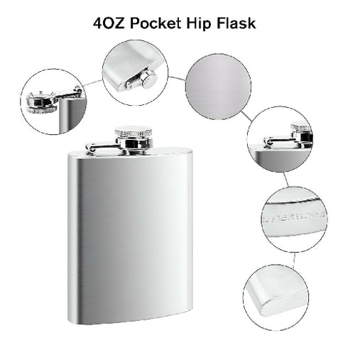 Stainless Steel Hip Flask Flagon Whiskey Wine Pot