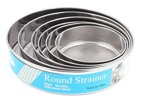 Round Stainless Steel Flour Sieve Set of 6