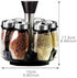 6 Piece Glass Spice Jar Rack With Rotating Stand