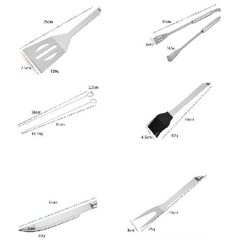 Camping Braai BBQ Tools 9 Piece Set