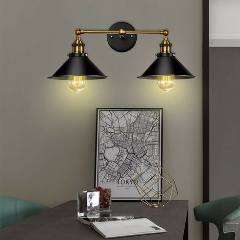 Modern Loft Industrial Metal Double Heads Rustic Sconce Wall Light