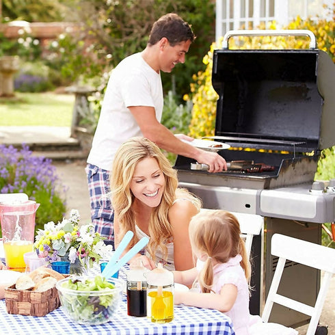 2-in-1 Oil & Vinegar Dispenser - Dual Chamber Condiment Bottle - Pink